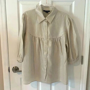 Style & co. Tan/ neutral linen blouse size 18